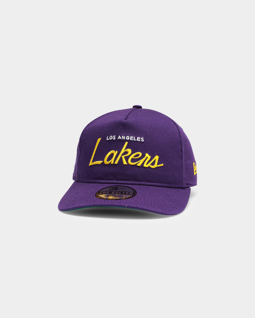 New Era Los Angeles Lakers Script Old Golfer Snapback Purple