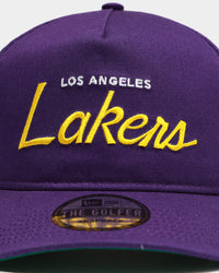 New Era Los Angeles Lakers Script Old Golfer Snapback Purple