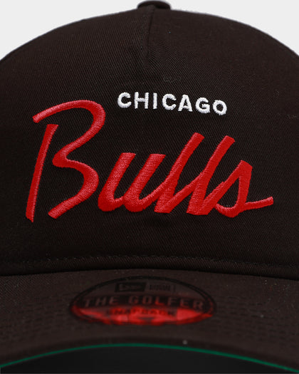 New Era Chicago Bulls Script Old Golfer Snapback Black