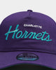 New Era Charlotte Hornets Script Old Golfer Snapback Purple