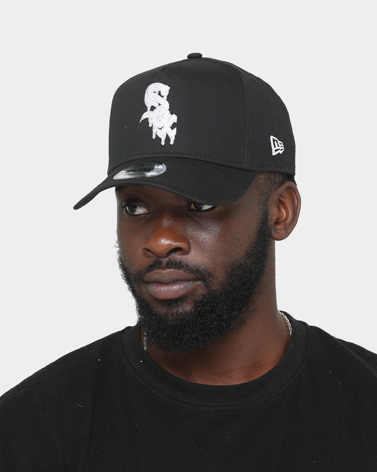 New Era Chicago White Sox Drip Logo 9FORTY A-Frame Snapback Black