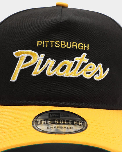 New Era Pittsburgh Pirates 2-Tone Script Old Golfer Snapback Black/Yellow