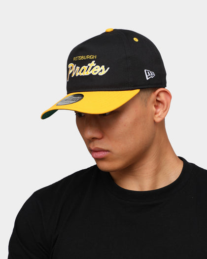 New Era Pittsburgh Pirates 2-Tone Script Old Golfer Snapback Black/Yellow