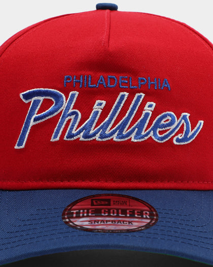 New Era Philadelphia Phillies 2-Tone Script Old Golfer Snapback Red/Blue