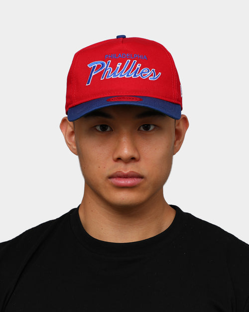 New Era Philadelphia Phillies 2-Tone Script Old Golfer Snapback Red/Blue