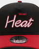 New Era Miami Heat 2-Tone Script Old Golfer Snapback Black/Maroon