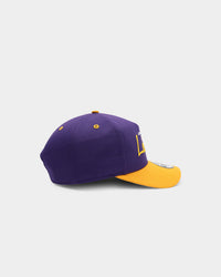 New Era Los Angeles Lakers 2-Tone Script Old Golfer Snapback Purple/Yellow