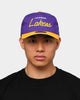New Era Los Angeles Lakers 2-Tone Script Old Golfer Snapback Purple/Yellow