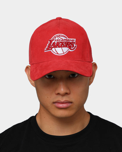 New Era Los Angeles Lakers Corduroy 9FORTY A-Frame Snapback Light Maroon