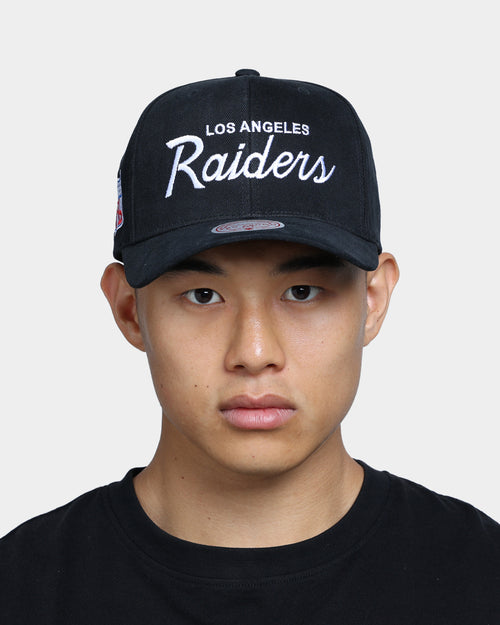 Mitchell & Ness Los Angeles Raiders Script Pro Crown Snapback Black