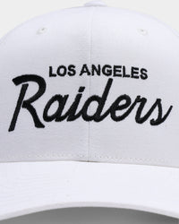 Mitchell & Ness Los Angeles Raiders Script Pro Crown Snapback White