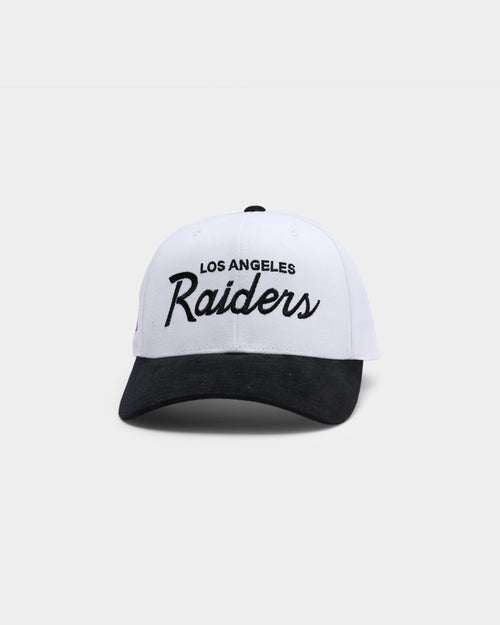Mitchell & Ness Los Angeles Raiders 2T Script Pro Crown Snapback White