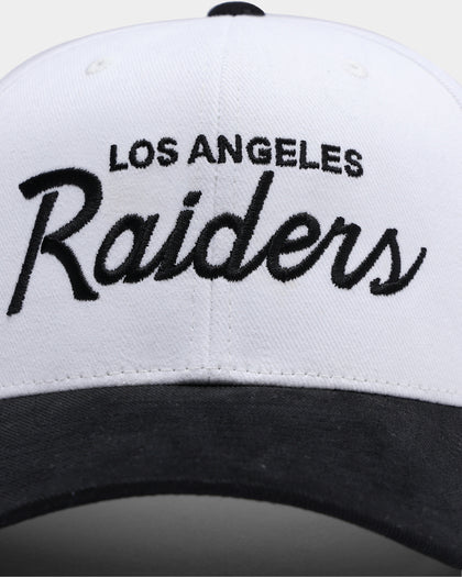 Mitchell & Ness Los Angeles Raiders 2T Script Pro Crown Snapback White