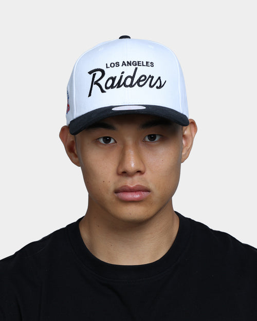 Mitchell & Ness Los Angeles Raiders 2T Script Pro Crown Snapback White