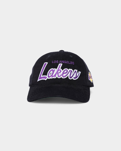 Mitchell & Ness Los Angeles Lakers Corduroy Script Deadstock Snapback Black/Purple