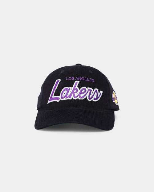 Mitchell & Ness Los Angeles Lakers Corduroy Script Deadstock Snapback Black/Purple