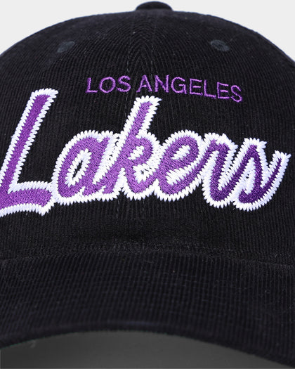 Mitchell & Ness Los Angeles Lakers Corduroy Script Deadstock Snapback Black/Purple
