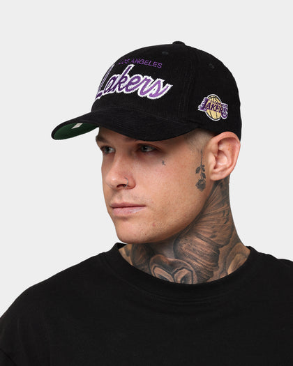 Mitchell & Ness Los Angeles Lakers Corduroy Script Deadstock Snapback Black/Purple