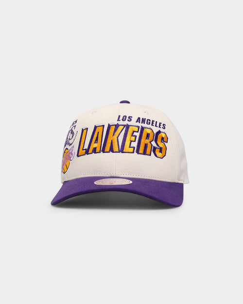 Mitchell & Ness Los Angeles Lakers 'Shadow Designs' Pro Crown Snapback Vintage White