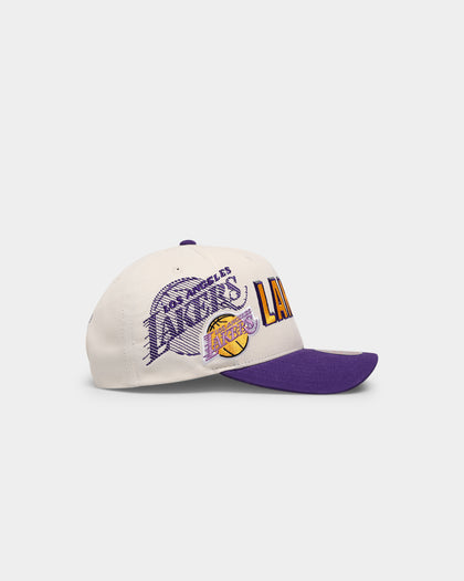 Mitchell & Ness Los Angeles Lakers 'Shadow Designs' Pro Crown Snapback Vintage White