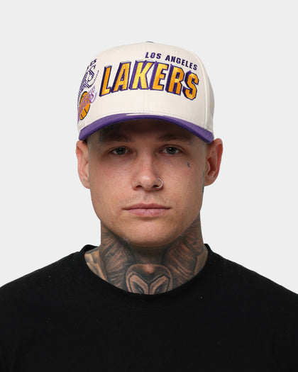 Mitchell & Ness Los Angeles Lakers 'Shadow Designs' Pro Crown Snapback Vintage White
