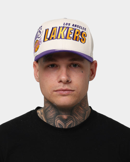 Mitchell & Ness Los Angeles Lakers 'Shadow Designs' Pro Crown Snapback Vintage White
