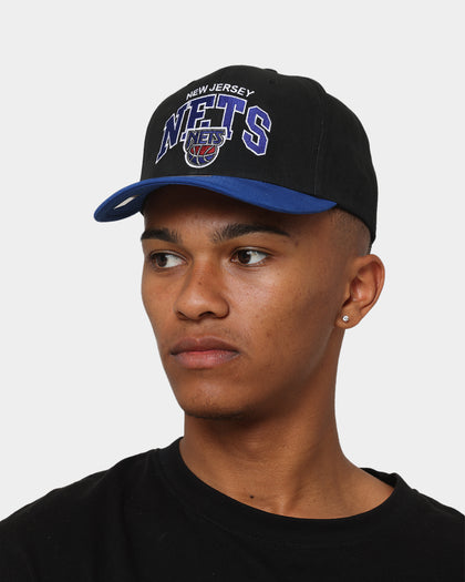 Mitchell & Ness New Jersey Nets 'Black Team Arch Design' Pro Crown Snapback Black/Blue