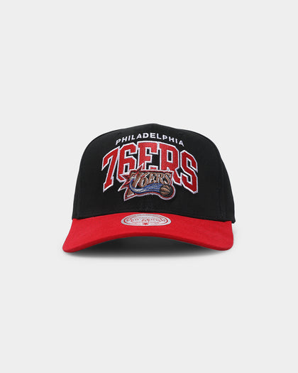 Mitchell & Ness Philadelphia 76ers 'Black Team Arch Design' Pro Crown Snapback Black/Red