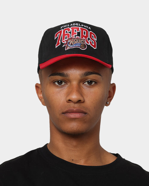 Mitchell & Ness Philadelphia 76ers 'Black Team Arch Design' Pro Crown Snapback Black/Red
