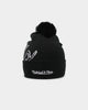 Mitchell & Ness Chicago Bulls B&W Script Burst Pom Beanie Black