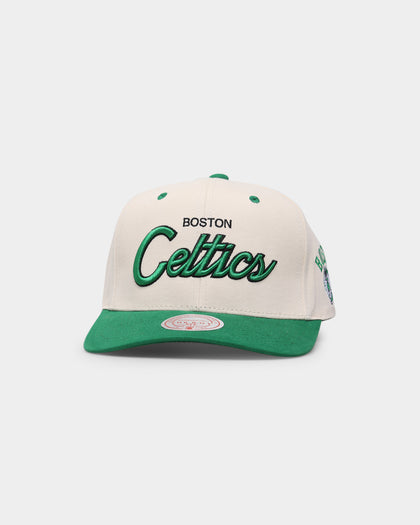 Mitchell & Ness Boston Celtics "Cream Team Script" Pro Crown Snapback Cream