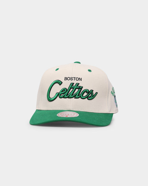 Mitchell & Ness Boston Celtics "Cream Team Script" Pro Crown Snapback Cream