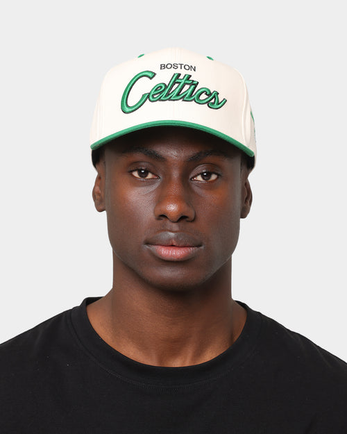 Mitchell & Ness Boston Celtics "Cream Team Script" Pro Crown Snapback Cream