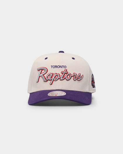 Mitchell & Ness Toronto Raptors "Cream Team Script" Pro Crown Snapback Cream