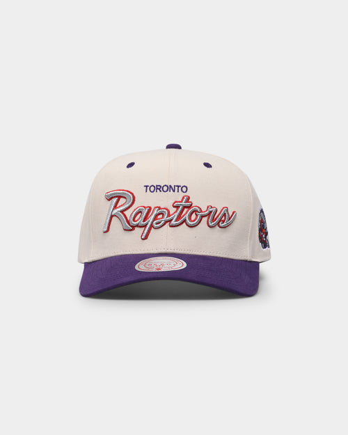 Mitchell & Ness Toronto Raptors "Cream Team Script" Pro Crown Snapback Cream