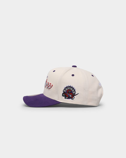 Mitchell & Ness Toronto Raptors "Cream Team Script" Pro Crown Snapback Cream