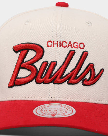Mitchell & Ness Chicago Bulls "Cream Team Script" Pro Crown Snapback Cream