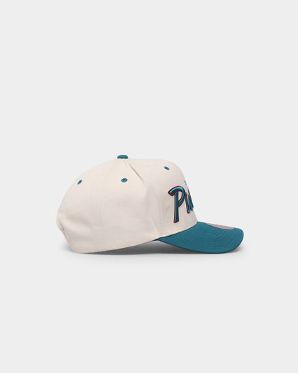 Mitchell & Ness Detroit Pistons "Cream Team Script" Pro Crown Snapback Cream