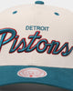 Mitchell & Ness Detroit Pistons "Cream Team Script" Pro Crown Snapback Cream