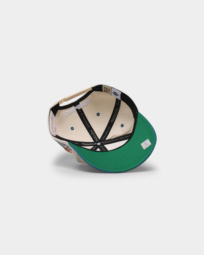 Mitchell & Ness Detroit Pistons "Cream Team Script" Pro Crown Snapback Cream