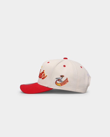 Mitchell & Ness Houston Rockets "Cream Team Script" Pro Crown Snapback Cream