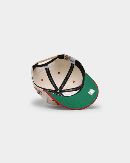Mitchell & Ness Houston Rockets "Cream Team Script" Pro Crown Snapback Cream