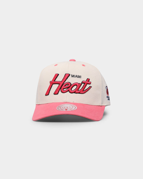Mitchell & Ness Miami Heat "Cream Team Script" Pro Crown Snapback Cream