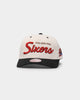 Mitchell & Ness Philadelphia Sixers "Cream Team Script" Pro Crown Snapback Cream