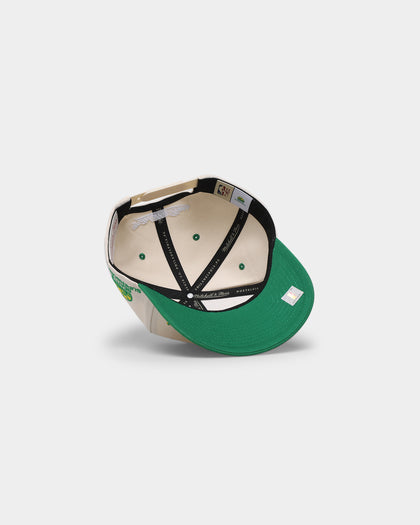 Mitchell & Ness Seattle Sonics "Cream Team Script" Pro Crown Snapback Cream