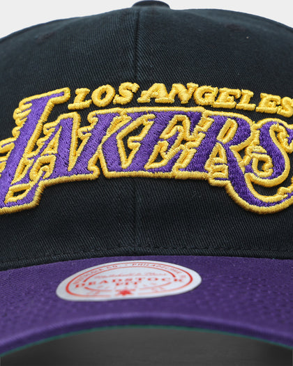Mitchell & Ness Los Angeles Lakers 'Retro Script' Deadstock Snapback Black/Purple