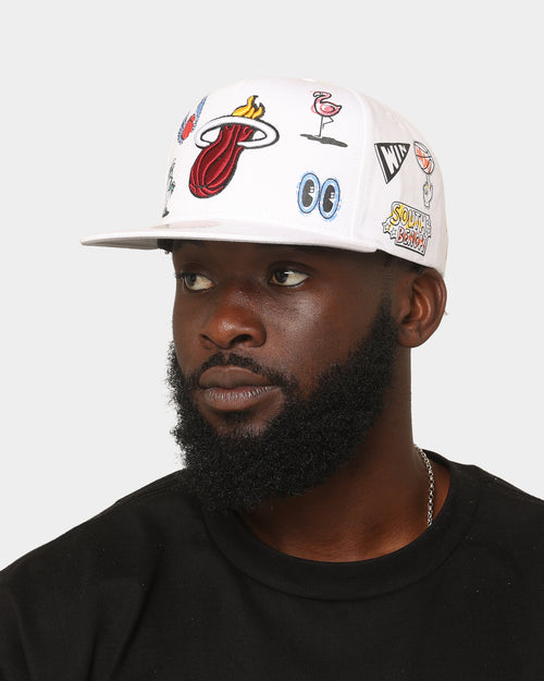 Mitchell & Ness Miami Heat 'Hand Drawn' Original Fit Snapback White