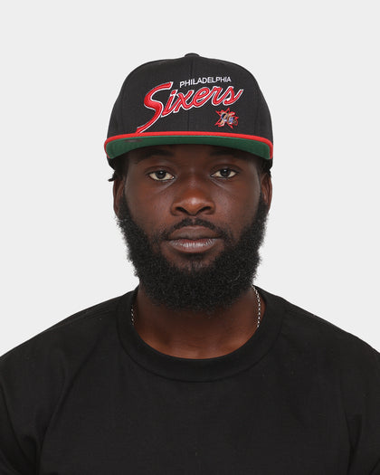 Mitchell & Ness Philadelphia 76ers 'Team Script 2.0 Hardwood Classics' Fitted Black
