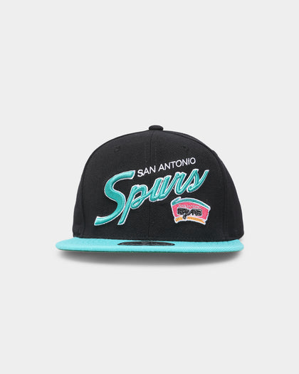 Mitchell & Ness San Antonio Spurs 'Team Script 2.0 Hardwood Classics' Fitted Black