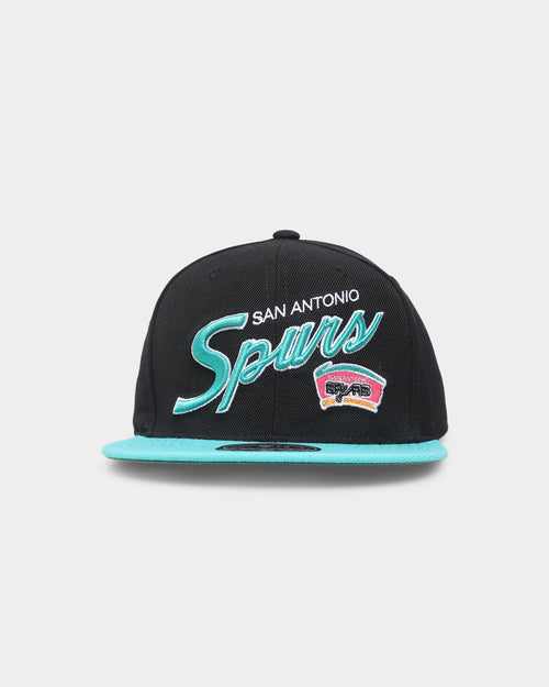 Mitchell & Ness San Antonio Spurs 'Team Script 2.0 Hardwood Classics' Fitted Black